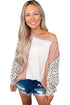 Colorblock Leopard Sleeve Patchwork Top